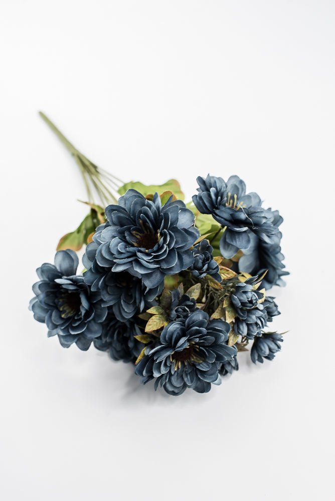 Artificial Blue Zinnia Bush - 17" - Greenery Market57536BL