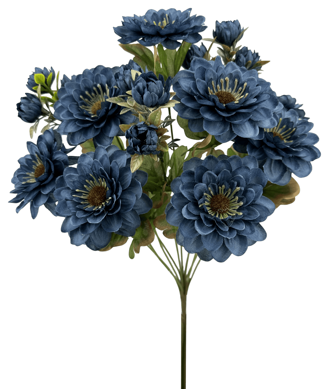 Artificial Blue Zinnia Bush - 17" - Greenery Market57536BL