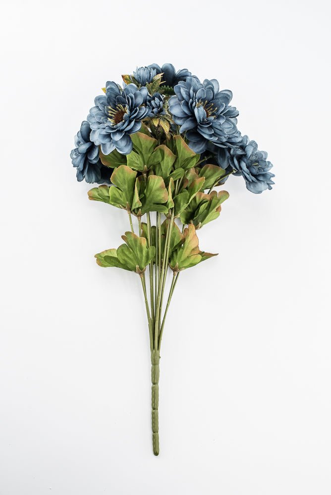 Artificial Blue Zinnia Bush - 17" - Greenery Market57536BL