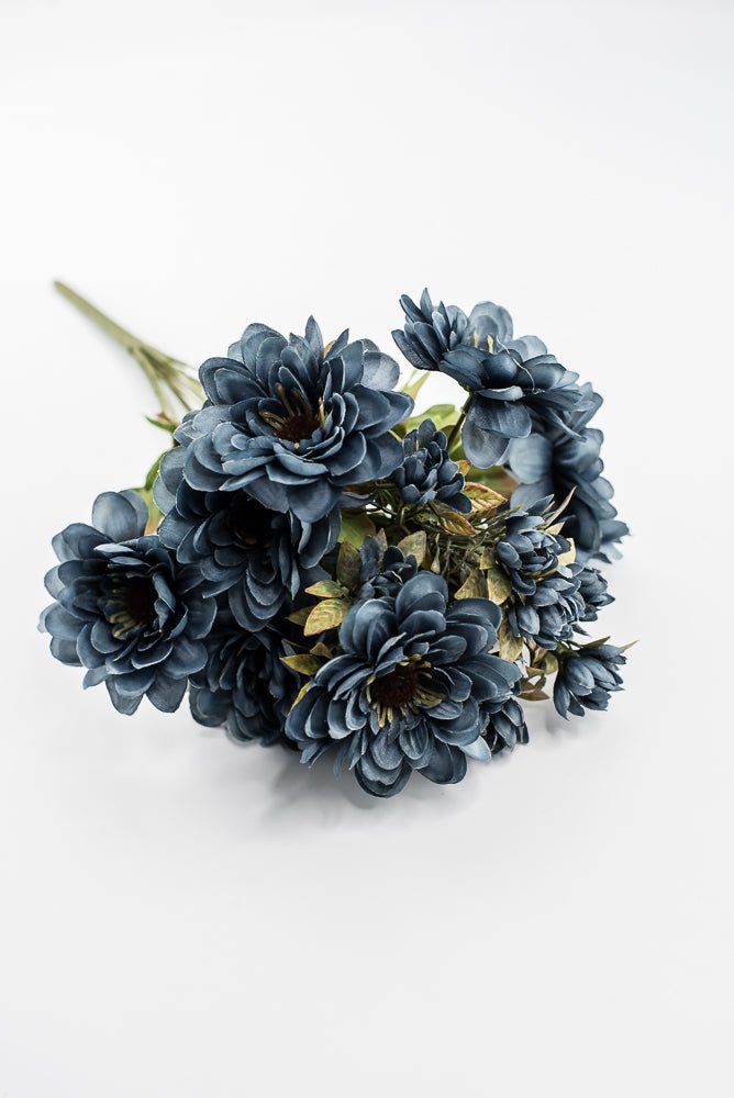 Artificial Blue Zinnia Bush - 17" - Greenery Market57536BL