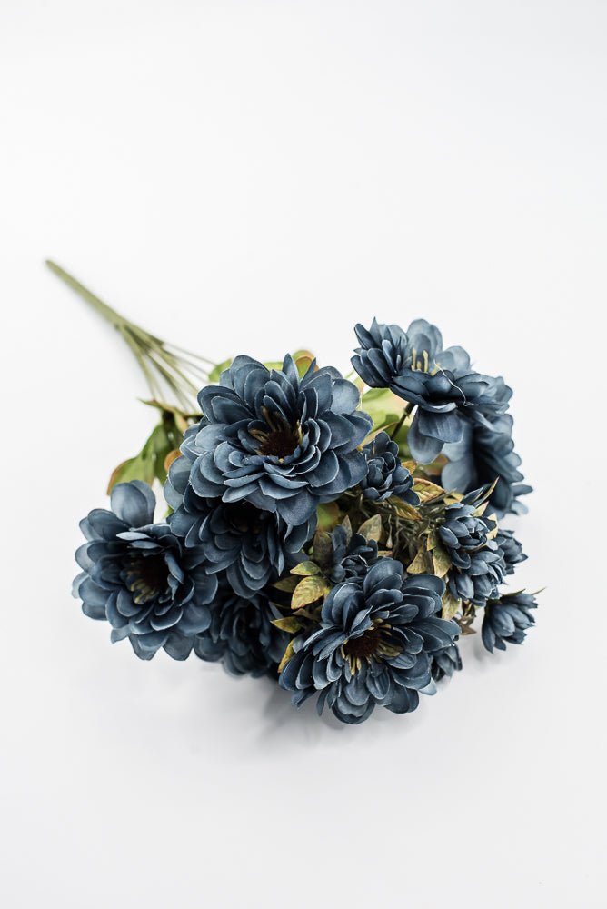 Artificial Blue Zinnia Bush - 17" - Greenery Market57536BL