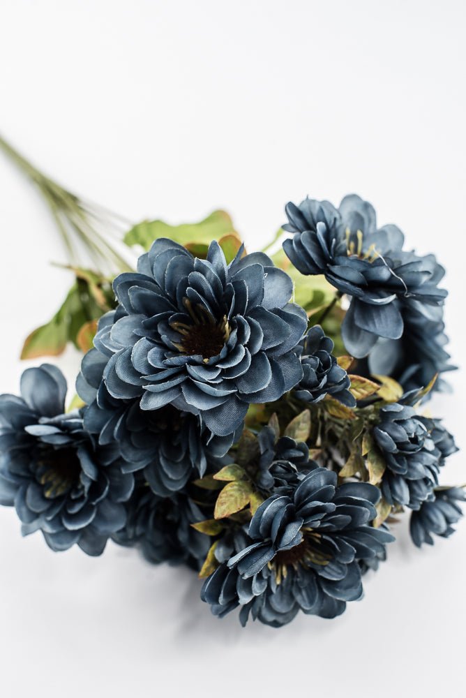 Artificial Blue Zinnia Bush - 17" - Greenery Market57536BL