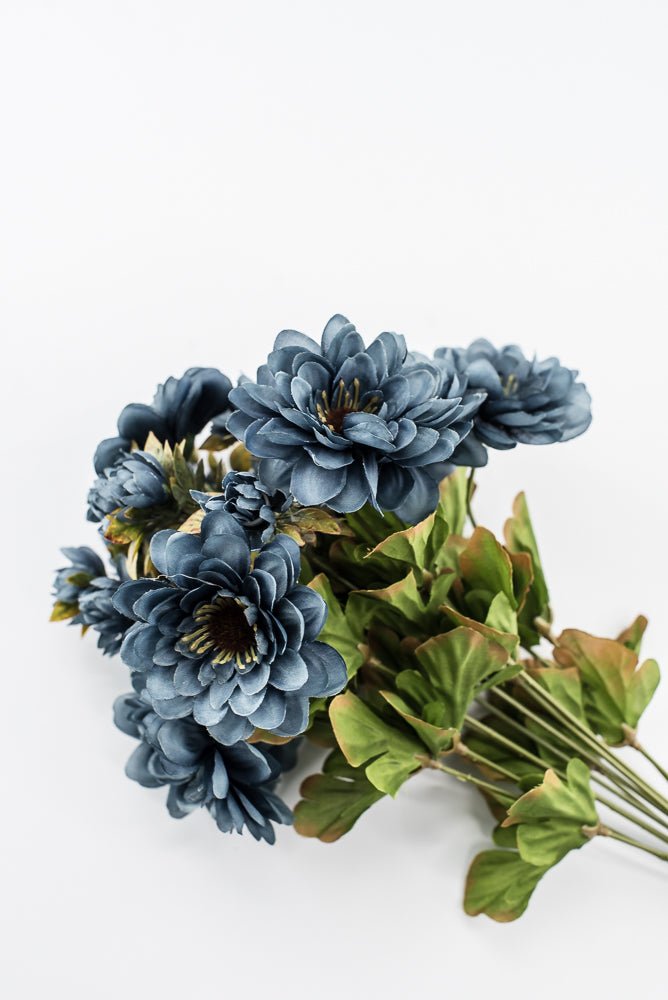 Artificial Blue Zinnia Bush - 17" - Greenery Market57536BL