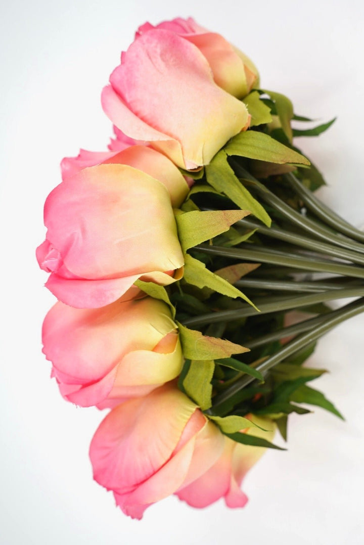 Artificial, Bright Pink, Rose Bundle - 10" - Greenery Market28887