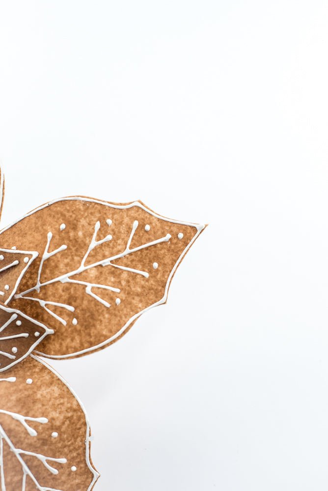 Artificial, Brown, Felt Gingerbread Poinsettia Pick - Greenery MarketArtificial Flowers280147