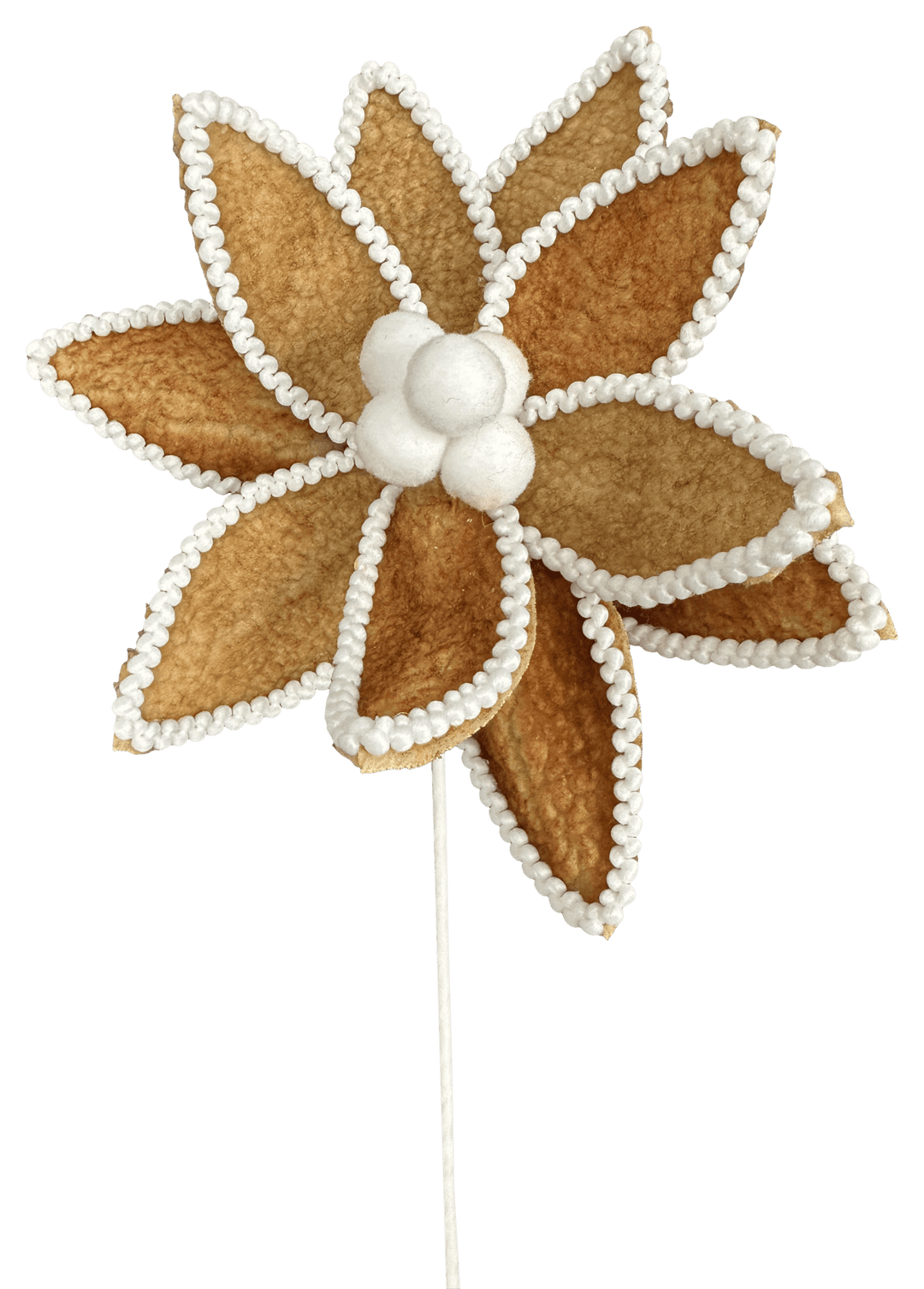 Artificial Brown Gingerbread Poinsettia Stem - 24" - Greenery MarketArtificial Flora86830BN