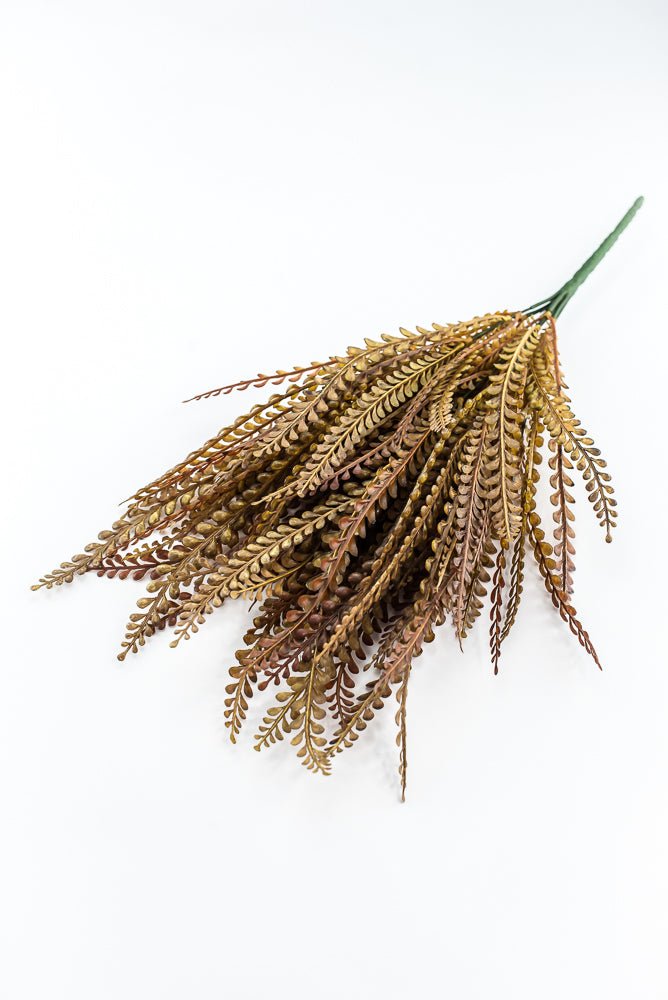 Artificial Brown Plastic Button Fern Bush - 19" - Greenery MarketArtificial Flora85804-BRN