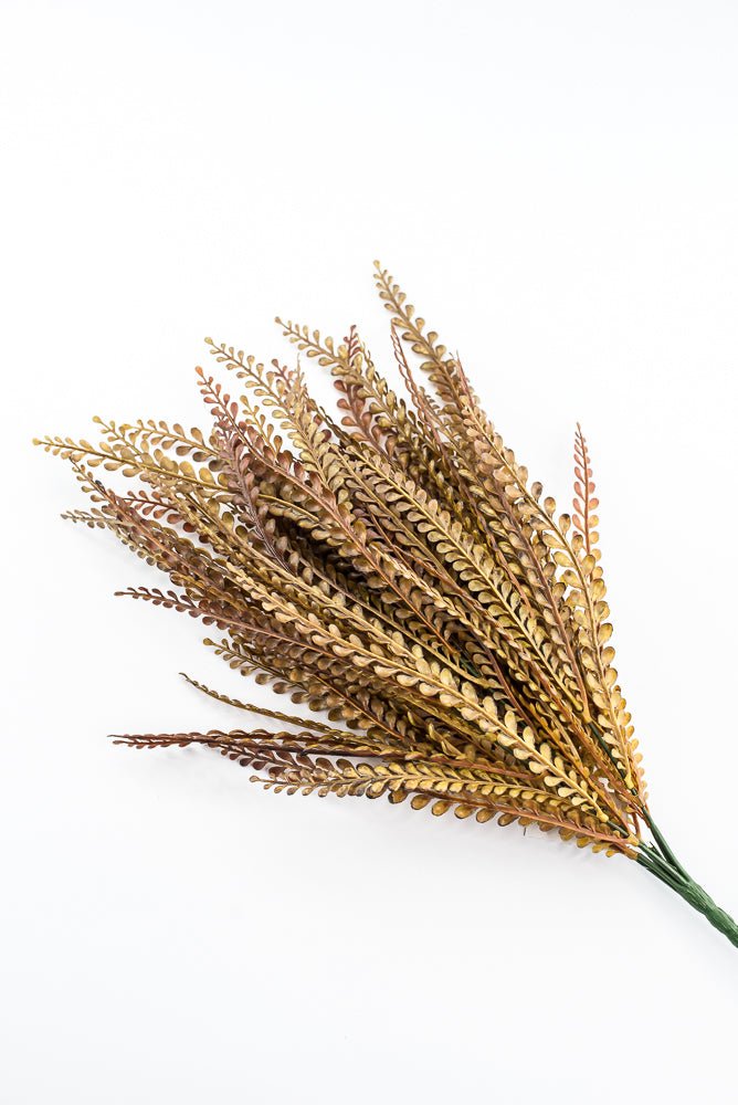 Artificial Brown Plastic Button Fern Bush - 19" - Greenery MarketArtificial Flora85804-BRN