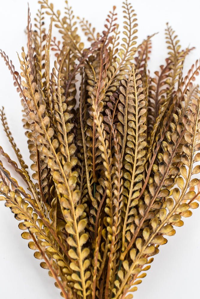 Artificial Brown Plastic Button Fern Bush - 19" - Greenery MarketArtificial Flora85804-BRN