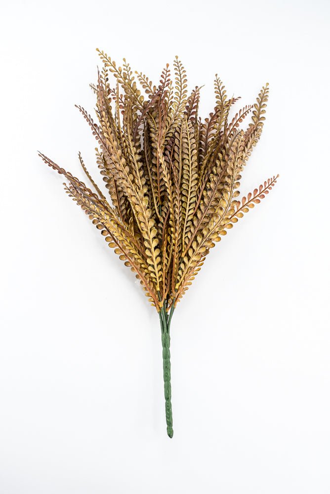 Artificial Brown Plastic Button Fern Bush - 19" - Greenery MarketArtificial Flora85804-BRN