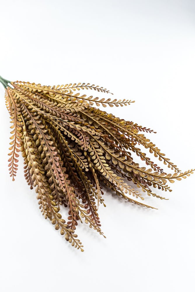 Artificial Brown Plastic Button Fern Bush - 19" - Greenery MarketArtificial Flora85804-BRN