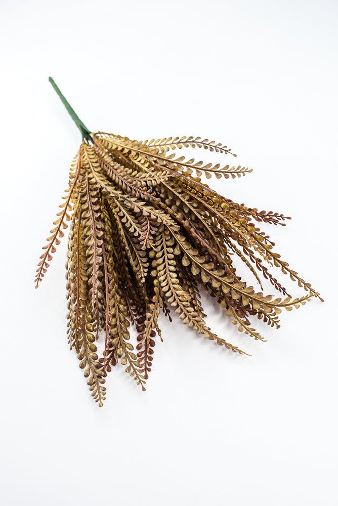 Artificial Brown Plastic Button Fern Bush - 19" - Greenery MarketArtificial Flora85804-BRN