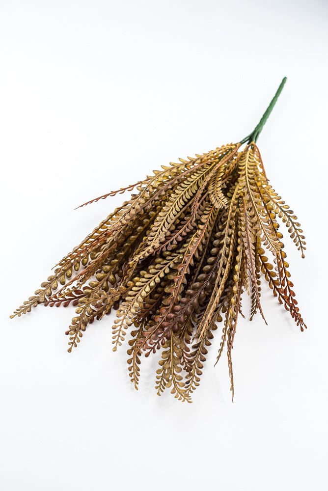 Artificial Brown Plastic Button Fern Bush - 19" - Greenery MarketArtificial Flora85804-BRN