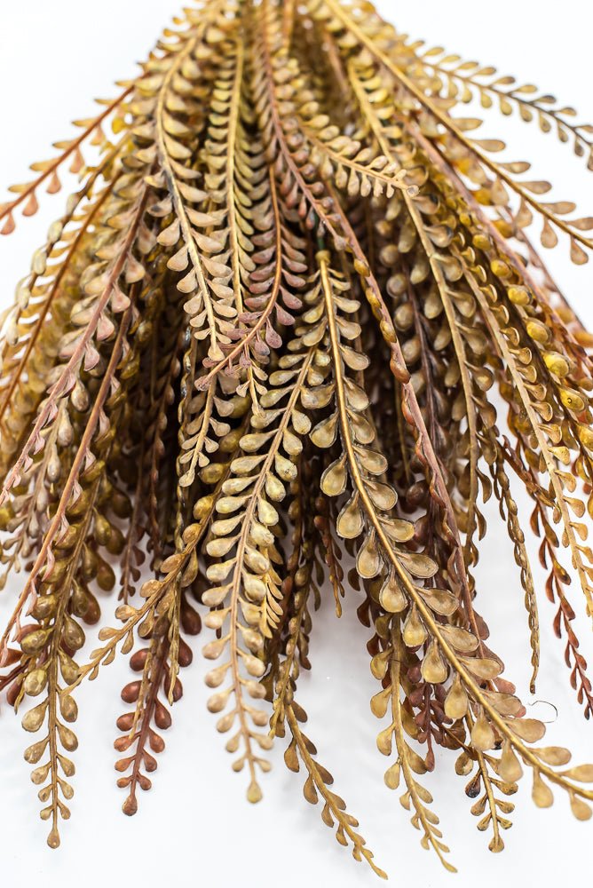 Artificial Brown Plastic Button Fern Bush - 19" - Greenery MarketArtificial Flora85804-BRN