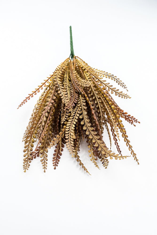 Artificial Brown Plastic Button Fern Bush - 19" - Greenery MarketArtificial Flora85804-BRN