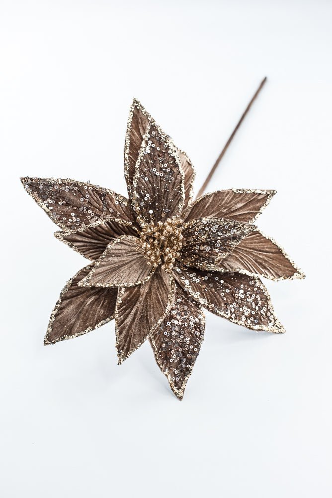 Artificial Brown Poinsettia Stem - 20" - Greenery MarketArtificial Flowers279545