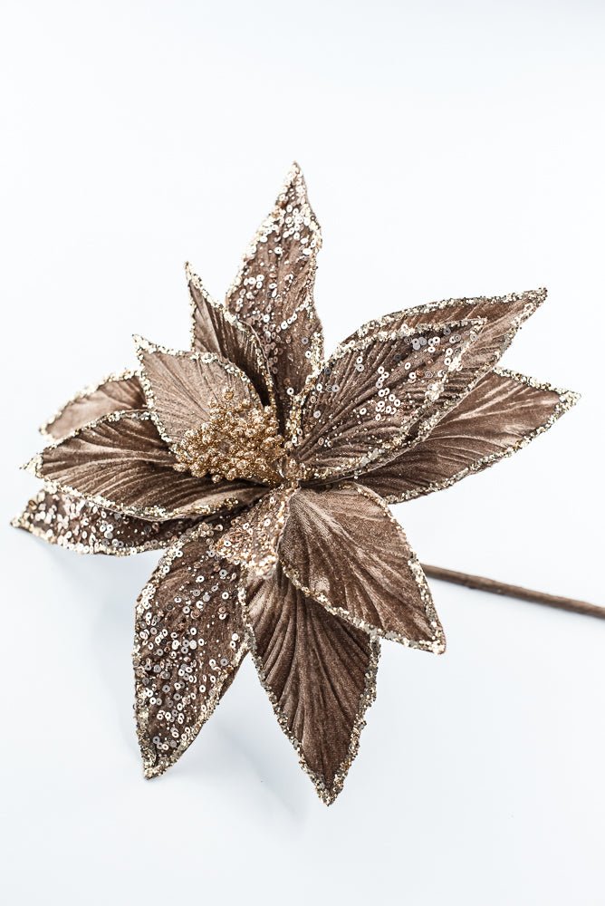Artificial Brown Poinsettia Stem - 20" - Greenery MarketArtificial Flowers279545