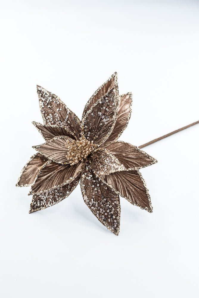 Artificial Brown Poinsettia Stem - 20" - Greenery MarketArtificial Flowers279545