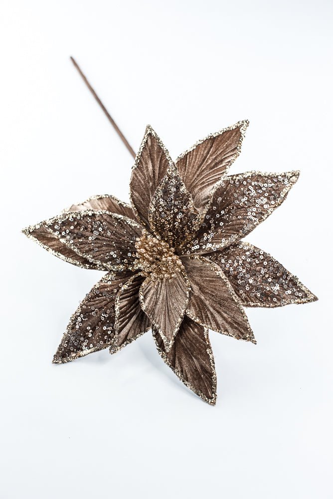 Artificial Brown Poinsettia Stem - 20" - Greenery MarketArtificial Flowers279545