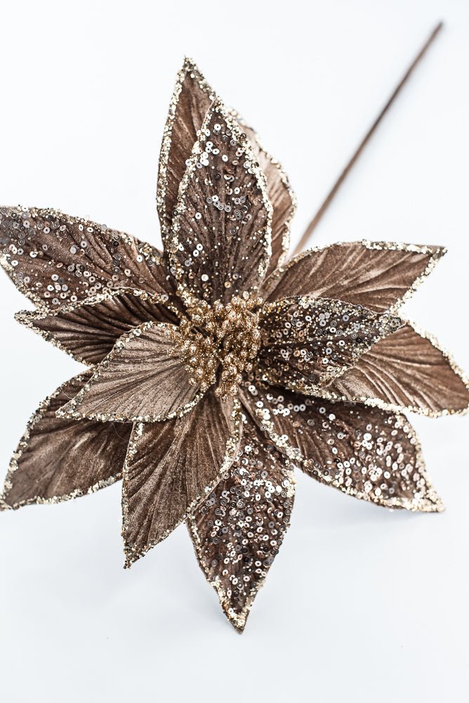 Artificial Brown Poinsettia Stem - 20" - Greenery MarketArtificial Flowers279545