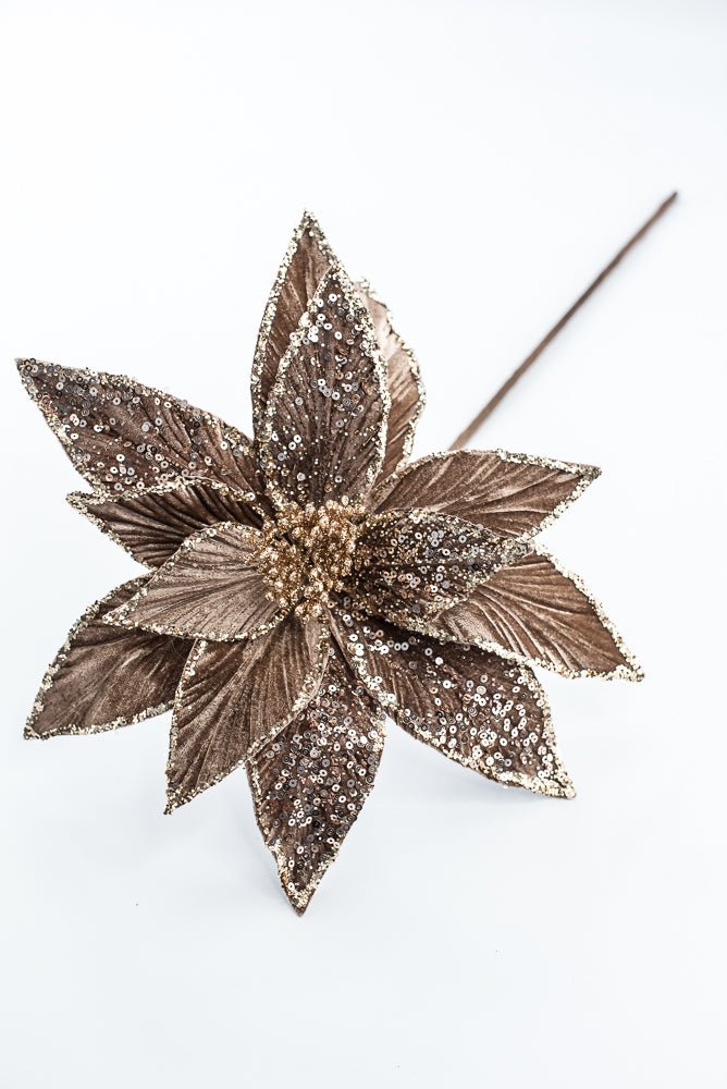 Artificial Brown Poinsettia Stem - 20" - Greenery MarketArtificial Flowers279545