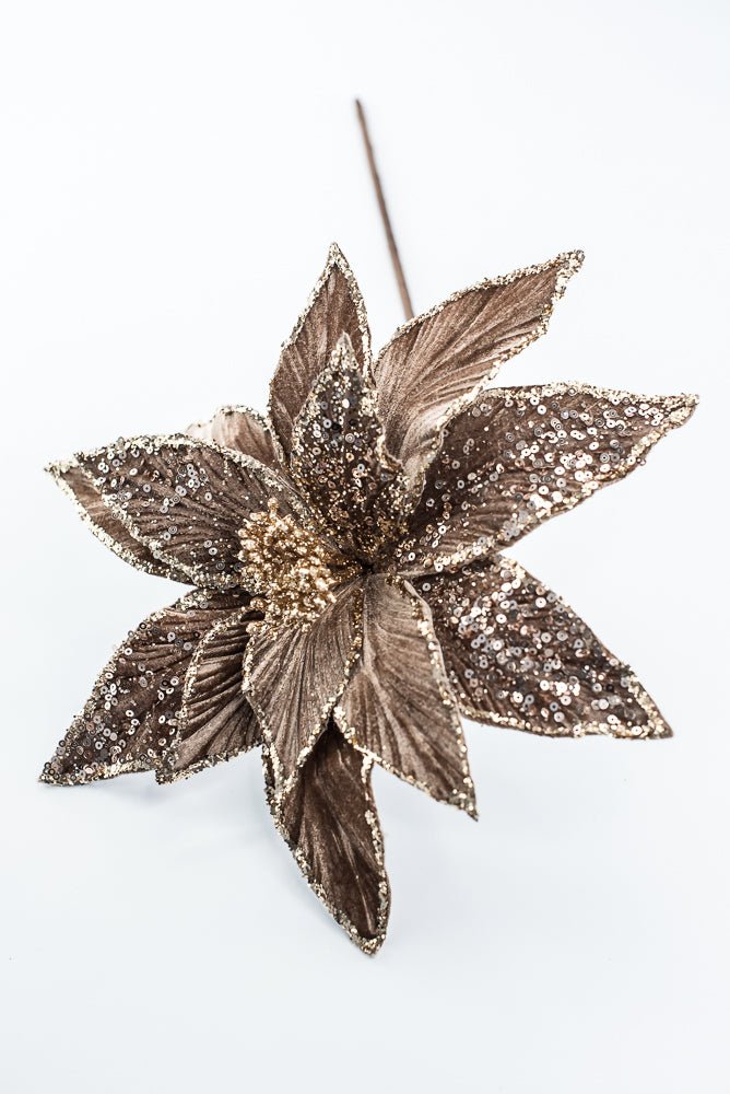 Artificial Brown Poinsettia Stem - 20" - Greenery MarketArtificial Flowers279545