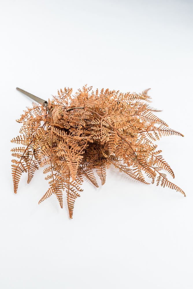 Artificial, Brown, PVC Fern Bush - Greenery Market85367-UV-BRN