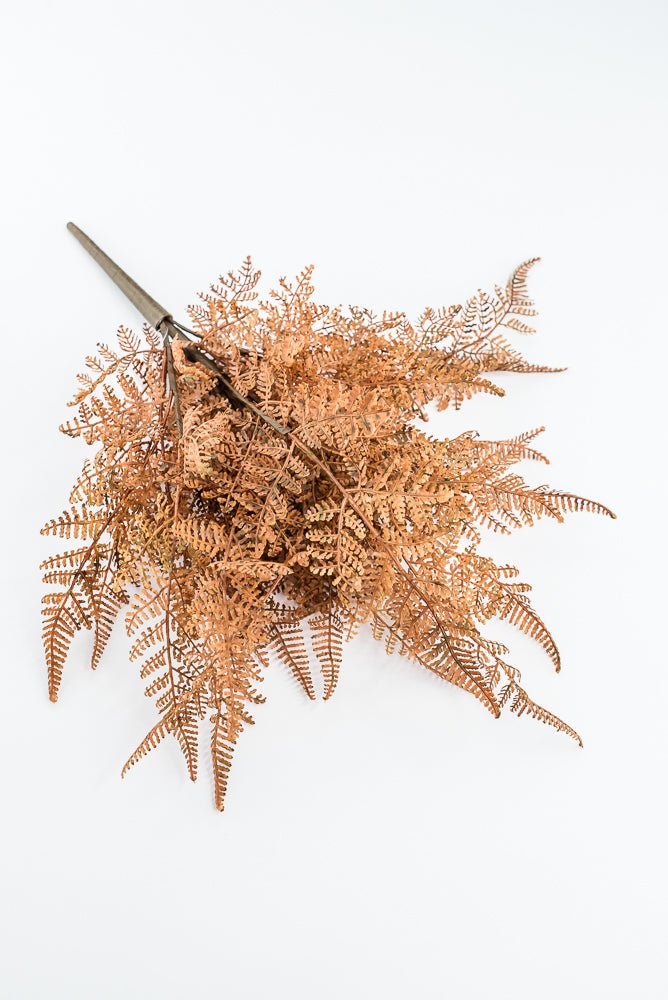 Artificial, Brown, PVC Fern Bush - Greenery Market85367-UV-BRN