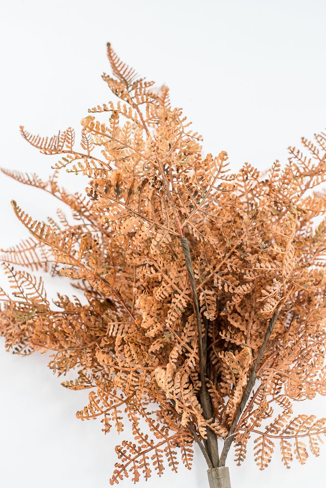 Artificial, Brown, PVC Fern Bush - Greenery Market85367-UV-BRN