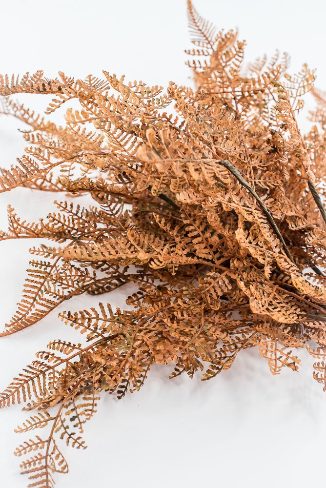 Artificial, Brown, PVC Fern Bush - Greenery Market85367-UV-BRN