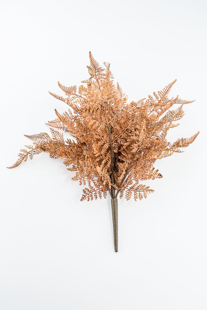 Artificial, Brown, PVC Fern Bush - Greenery Market85367-UV-BRN