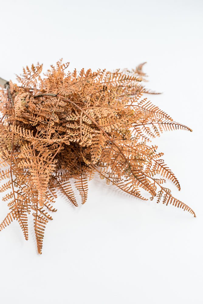 Artificial, Brown, PVC Fern Bush - Greenery Market85367-UV-BRN