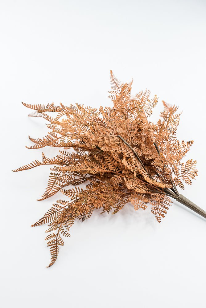 Artificial, Brown, PVC Fern Bush - Greenery Market85367-UV-BRN