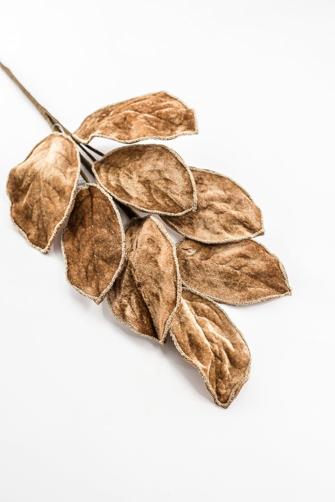 Artificial Brown Velvet Magnolia Leaf Spray - 27.5" - Greenery MarketArtificial FloraXF672-BRN