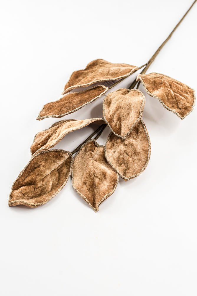 Artificial Brown Velvet Magnolia Leaf Spray - 27.5" - Greenery MarketArtificial FloraXF672-BRN