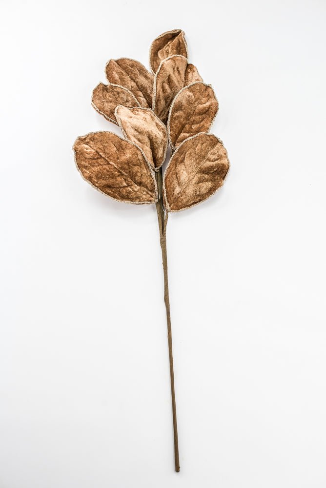 Artificial Brown Velvet Magnolia Leaf Spray - 27.5" - Greenery MarketArtificial FloraXF672-BRN