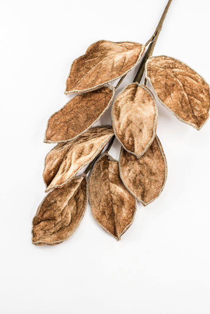 Artificial Brown Velvet Magnolia Leaf Spray - 27.5" - Greenery MarketArtificial FloraXF672-BRN