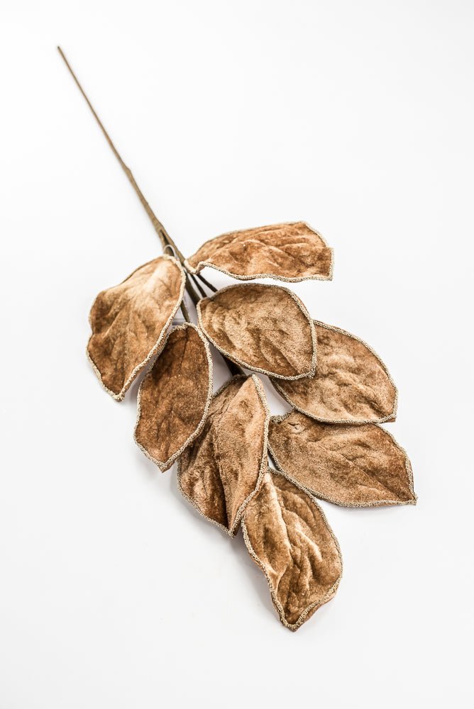 Artificial Brown Velvet Magnolia Leaf Spray - 27.5" - Greenery MarketArtificial FloraXF672-BRN