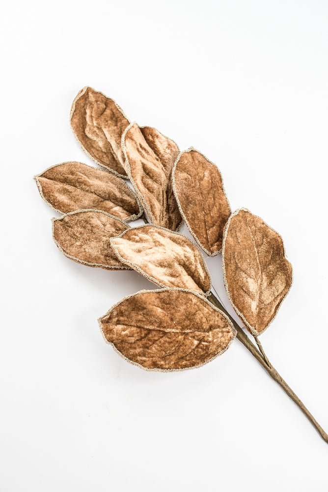 Artificial Brown Velvet Magnolia Leaf Spray - 27.5" - Greenery MarketArtificial FloraXF672-BRN