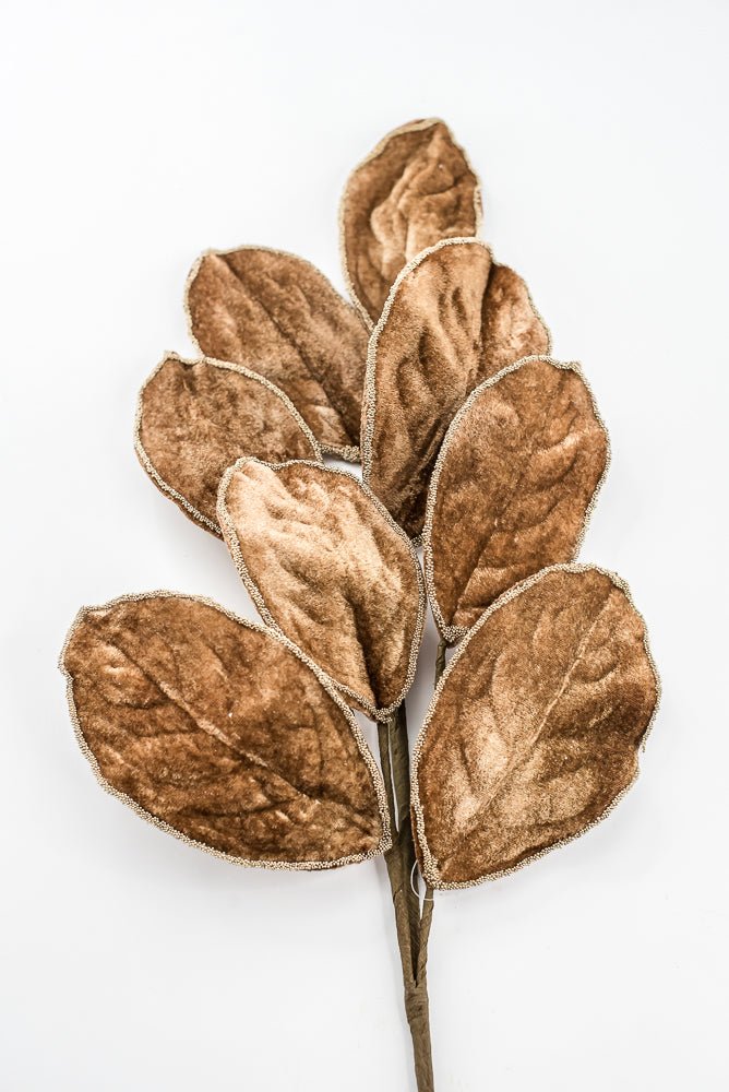 Artificial Brown Velvet Magnolia Leaf Spray - 27.5" - Greenery MarketArtificial FloraXF672-BRN