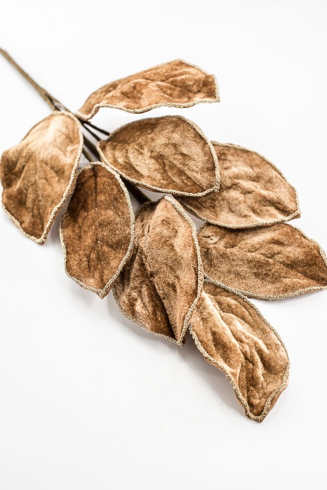 Artificial Brown Velvet Magnolia Leaf Spray - 27.5" - Greenery MarketArtificial FloraXF672-BRN