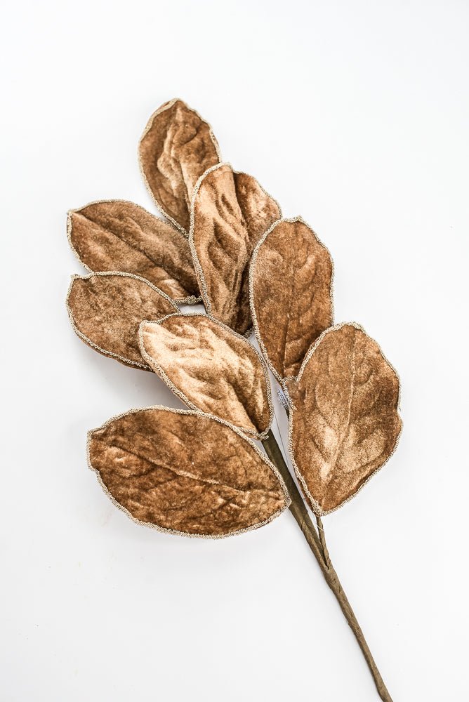 Artificial Brown Velvet Magnolia Leaf Spray - 27.5" - Greenery MarketArtificial FloraXF672-BRN