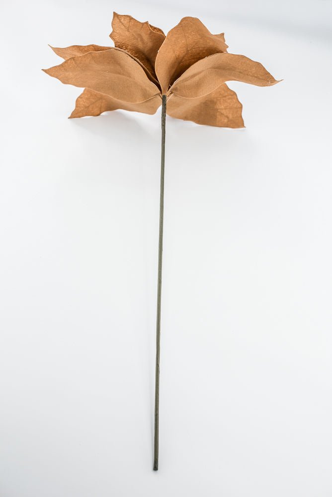 Artificial Brown, White & Red Gingerbread Poinsettia Stem - Large - Greenery MarketArtificial Flowers229219