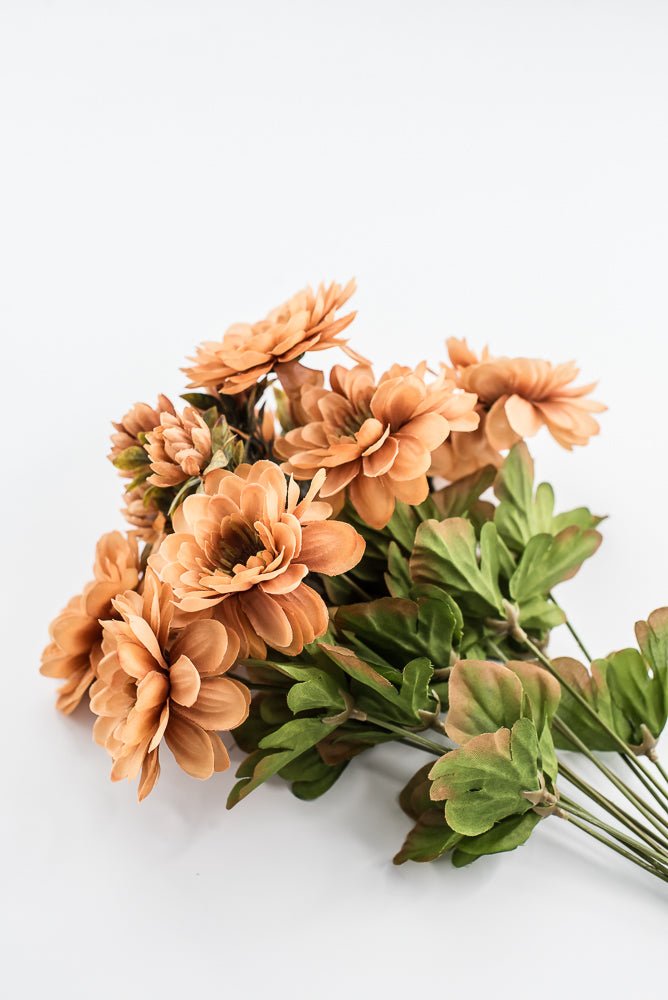 Artificial, Brown, Zinnia Bush - 17" - Greenery MarketArtificial Flora57536BN