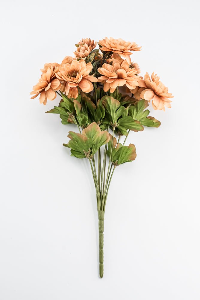 Artificial, Brown, Zinnia Bush - 17" - Greenery MarketArtificial Flora57536BN