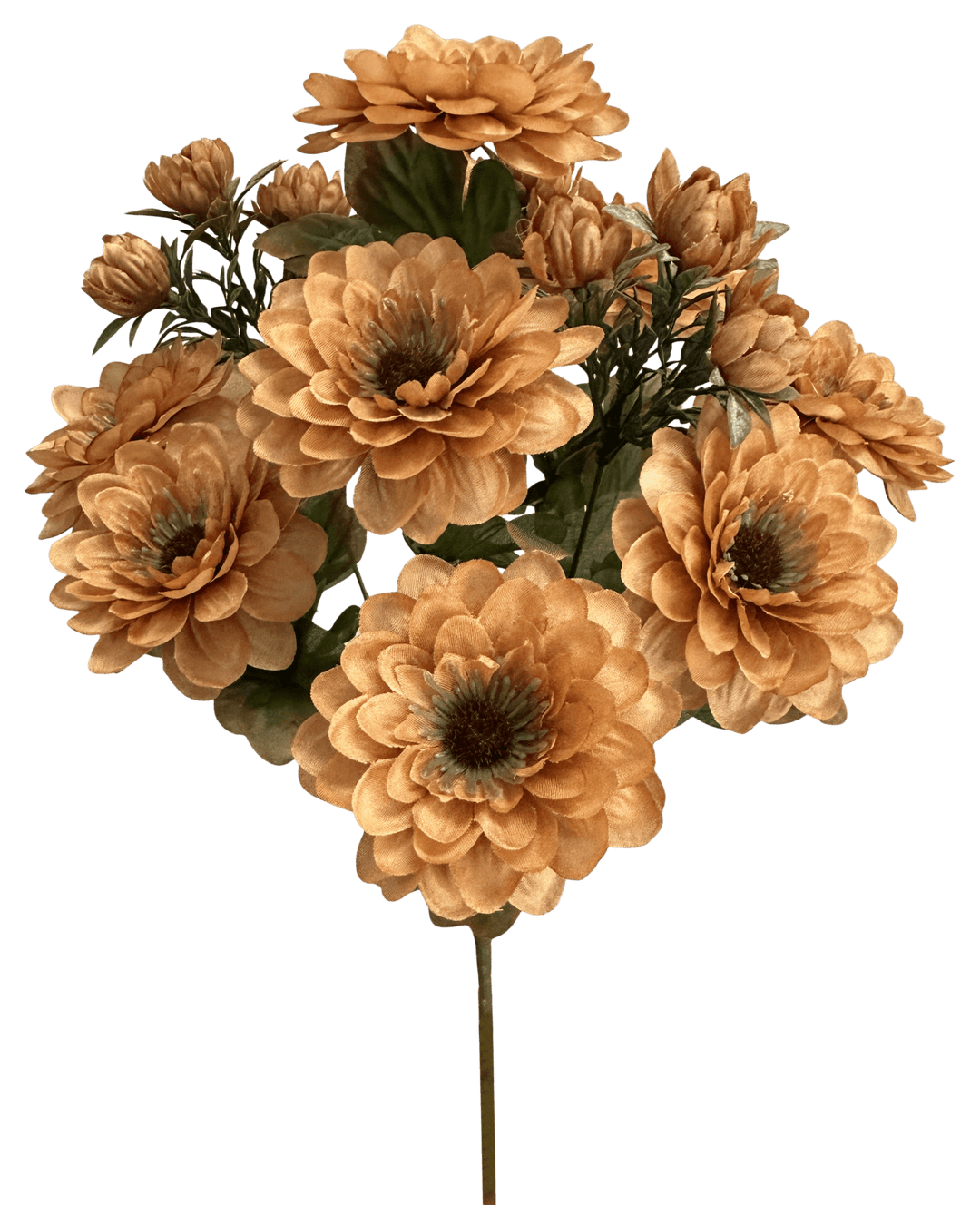 Artificial, Brown, Zinnia Bush - 17" - Greenery MarketArtificial Flora57536BN