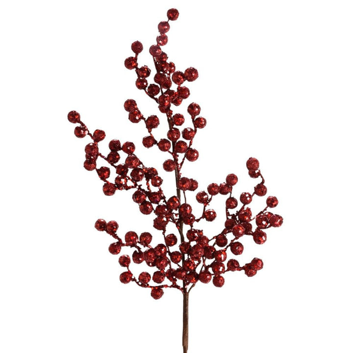 Artificial Burgundy Crabapple Spray Glitter - 29" - Greenery MarketArtificial Flowers225278
