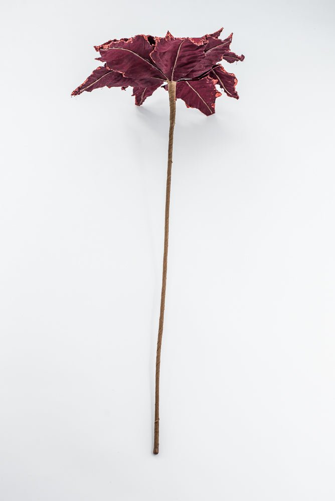 Artificial Burgundy Glitter Edge Velvet Poinsettia Spray - 25" - Greenery MarketArtificial Flora40462-BG