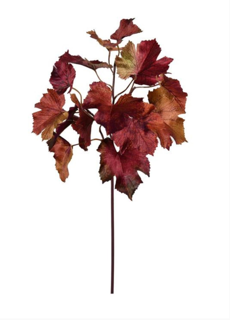 Artificial, Burgundy Grape Leaf Spray - 18" - Greenery MarketFL7031BU