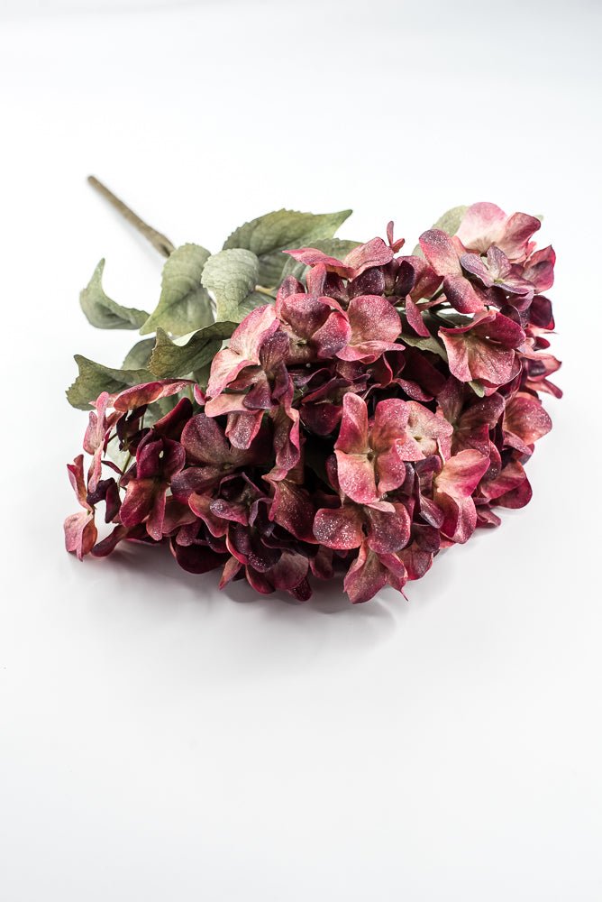 Artificial Burgundy Hydrangea Bush - 20" - Greenery MarketArtificial Flora85859-BG